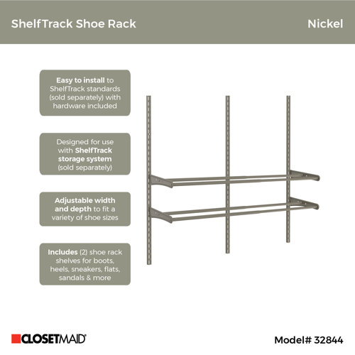 ClosetMaid ShelfTrack Shoe Rack Shelf Kit Wayfair
